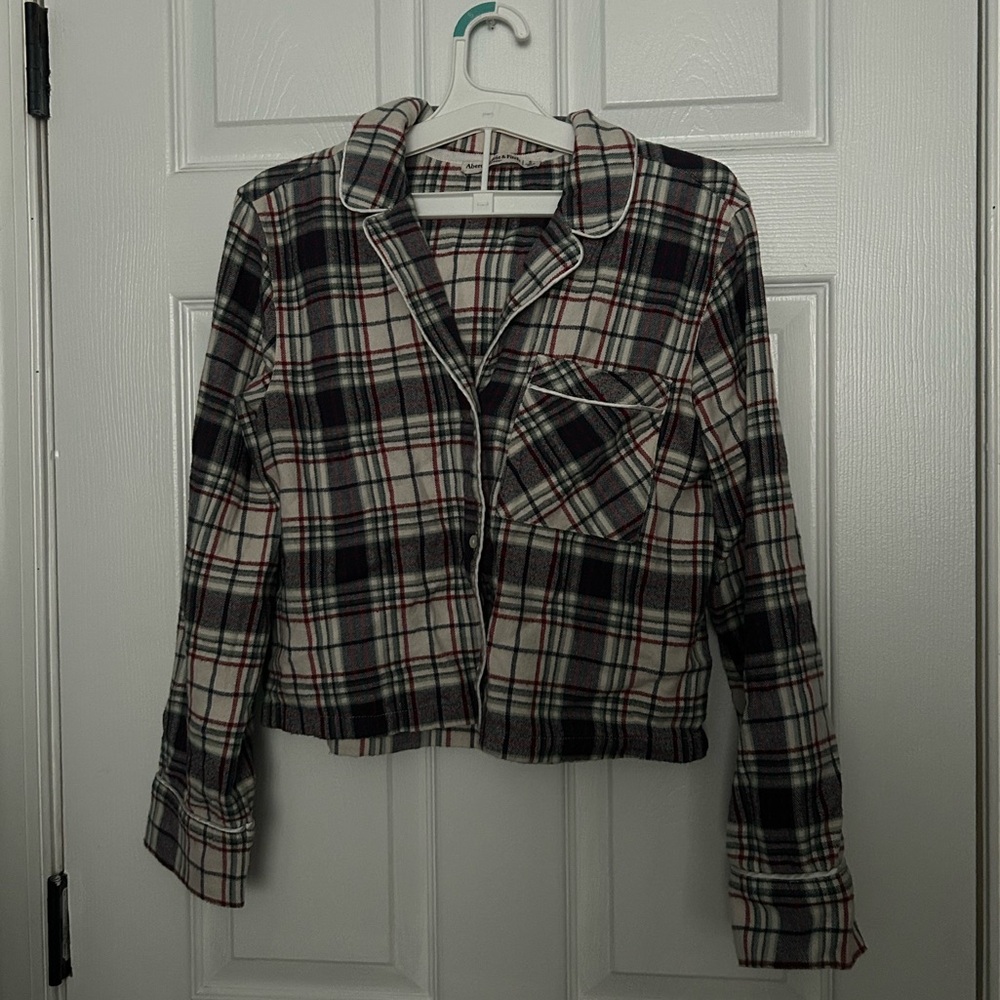 navy plaid sleep shirt
